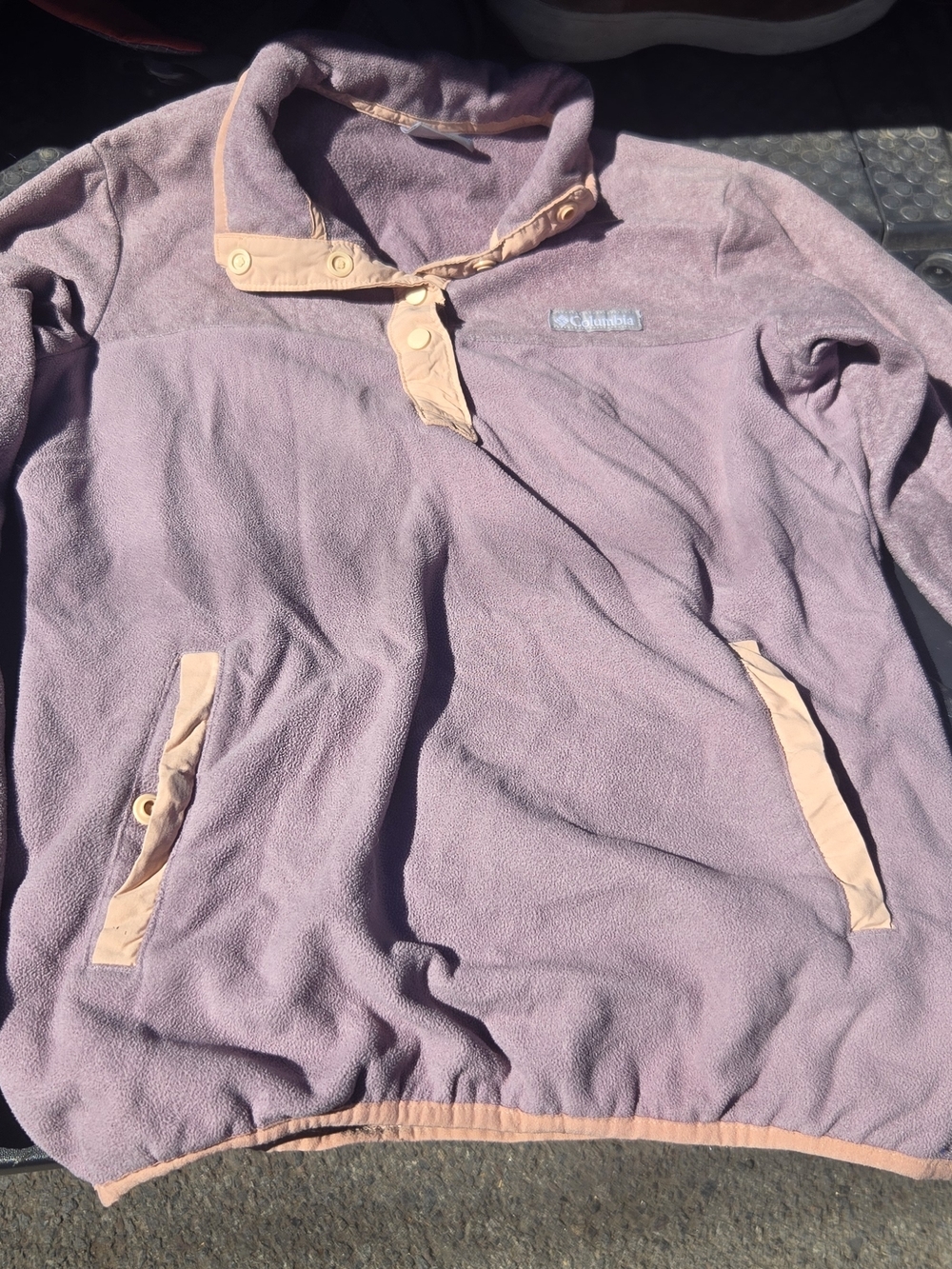Columbia Purple Snap-Placket Fleece Pullover